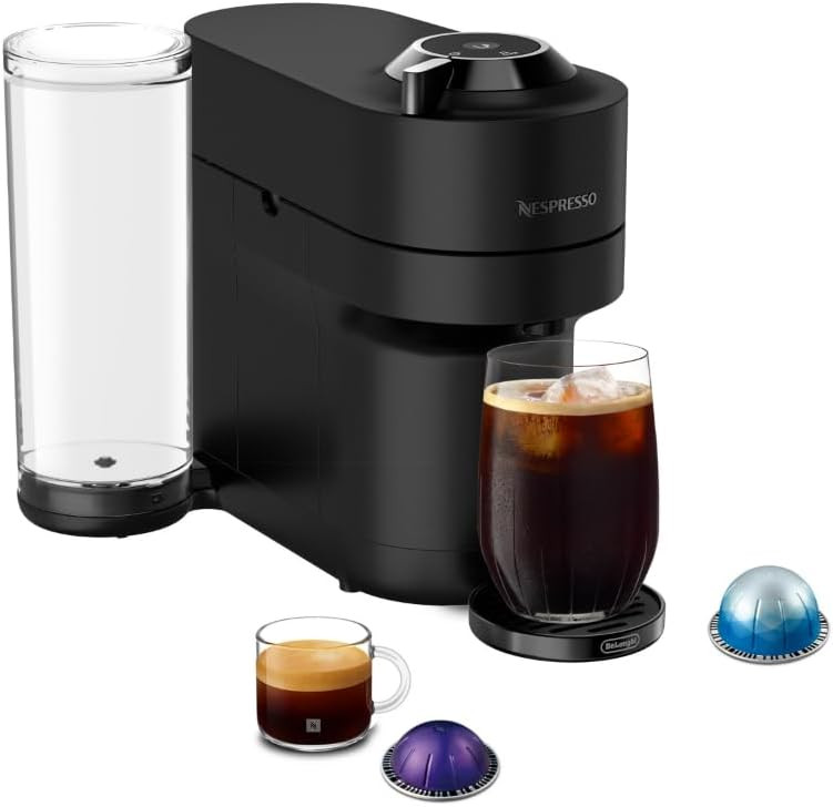 Nespresso Vertuo Pop+ Deluxe Coffee and Espresso Maker by De'Longhi, Black Matte Dark Chrome | Amazon (US)