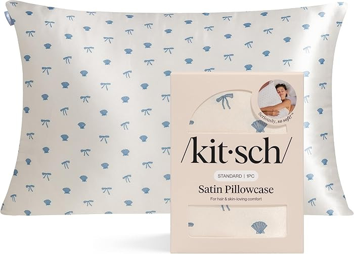 Kitsch Satin Pillowcase with Zipper for Hair & Skin - Softer Than Silk Pillow Cases, Smooth Cooli... | Amazon (US)