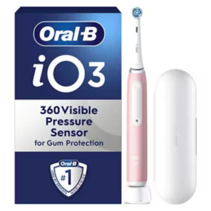 Oral-B iO3 Blush Pink Electric Toothbrush + Travel Case | Boots.com