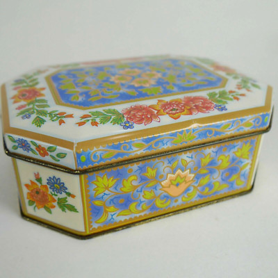 Vintage Daher Floral Mini Jewelry Tin Canister Box Container Designer Chest | eBay US