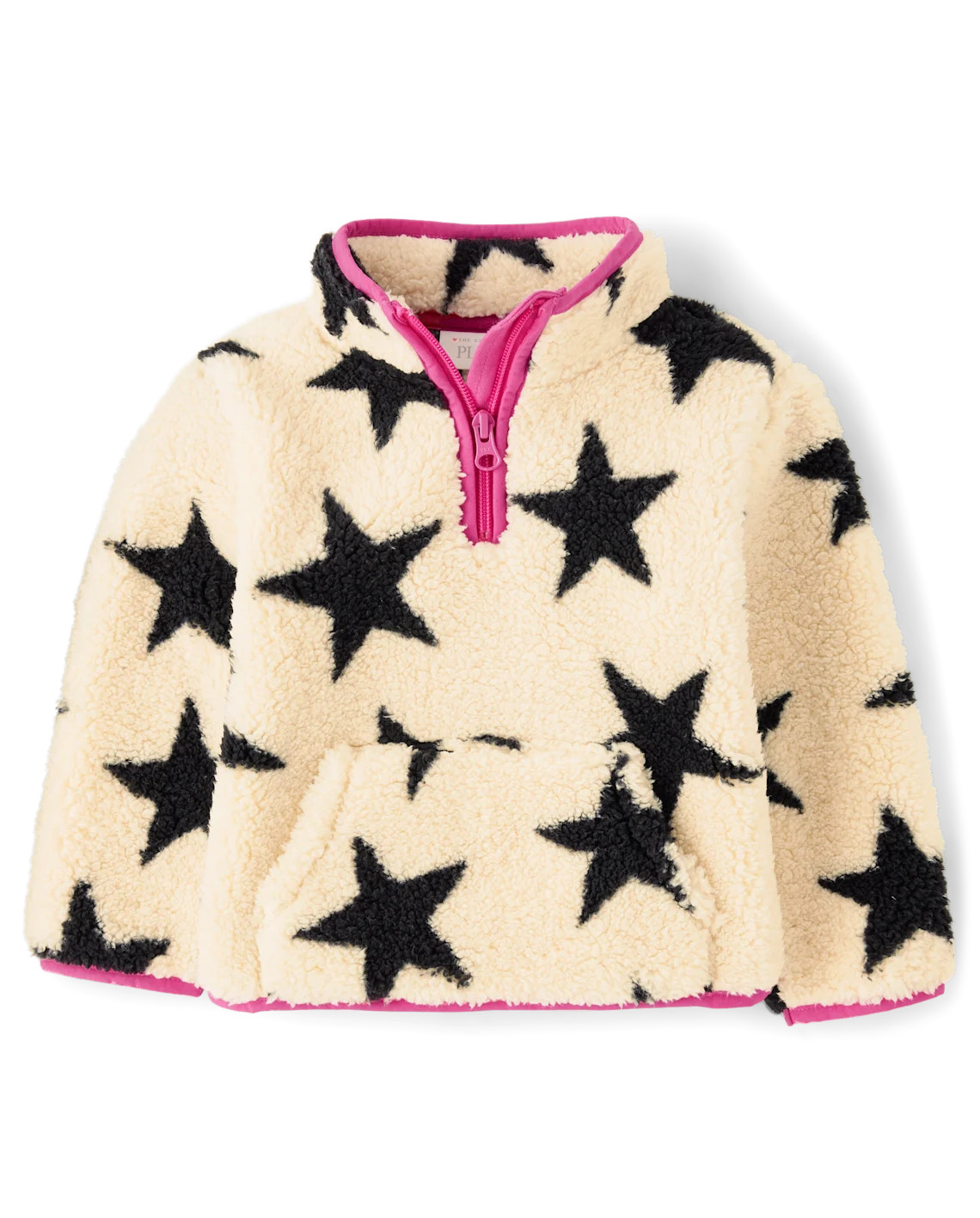 Toddler Girls Print Sherpa Half-Zip Pullover - tan | The Children's Place