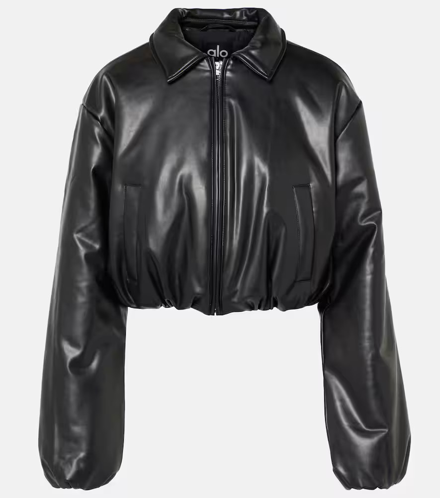 Alo Yoga Premier faux leather bomber jacket | Mytheresa (US/CA)