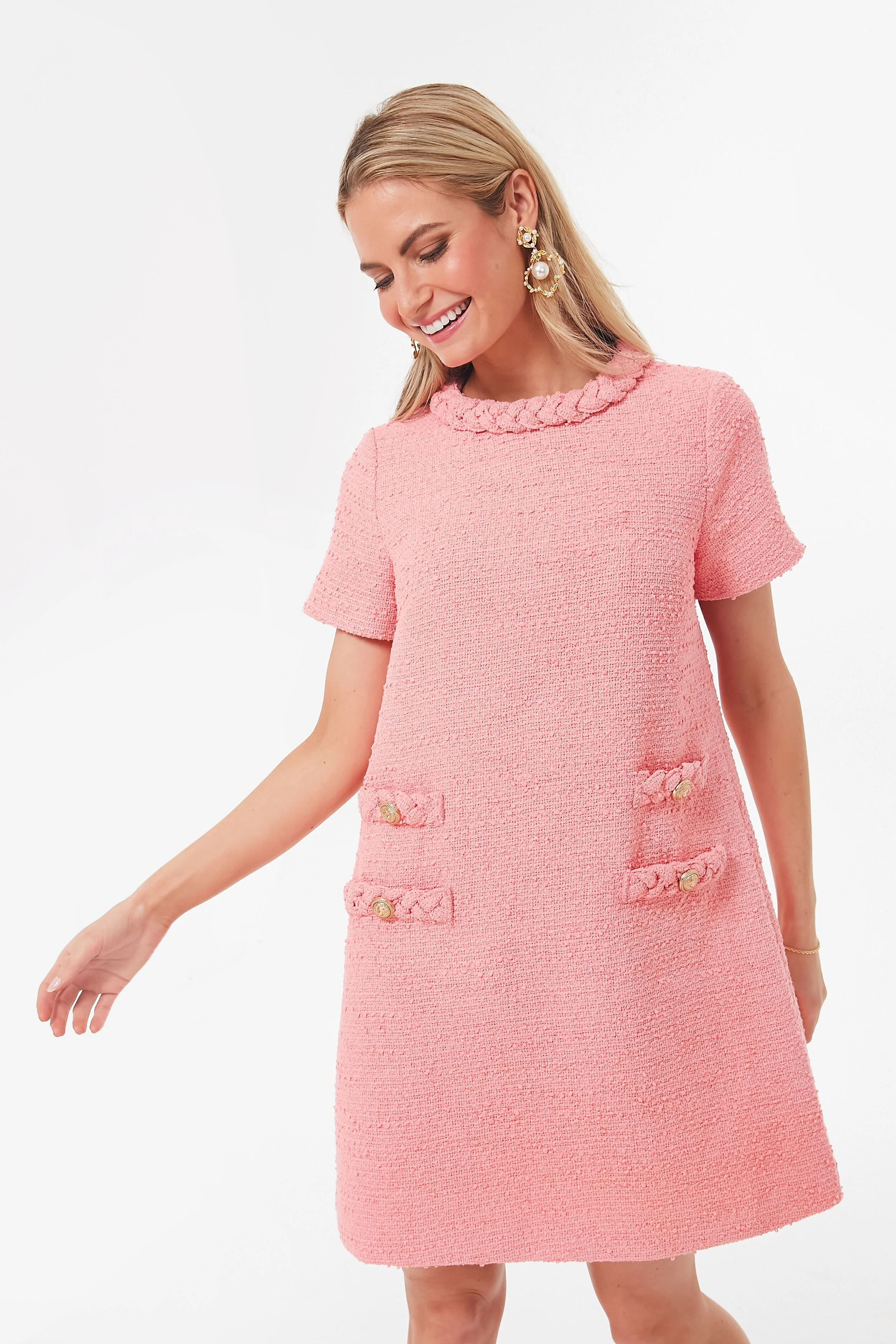 Blush Peony Tweed Jackie Dress | Tuckernuck (US)