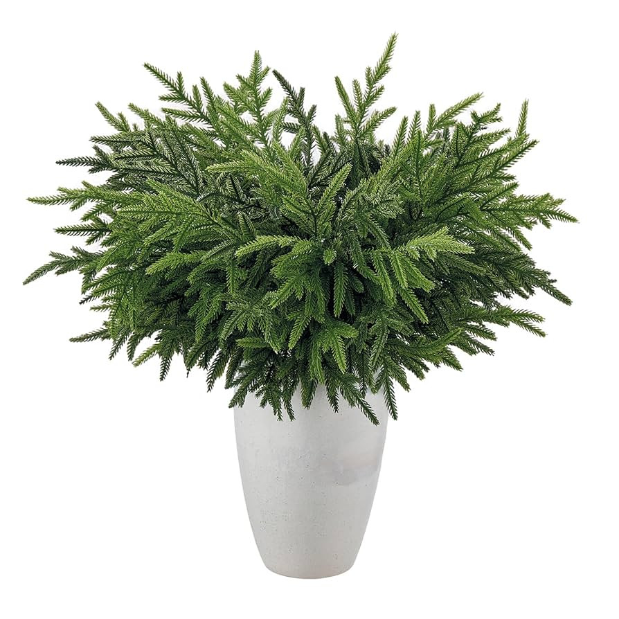 HIKISS 8 Pcs Realism Artisan-Crafted Norfolk Pine Branch - 24" Artificial Christmas Greenery Stem... | Amazon (US)