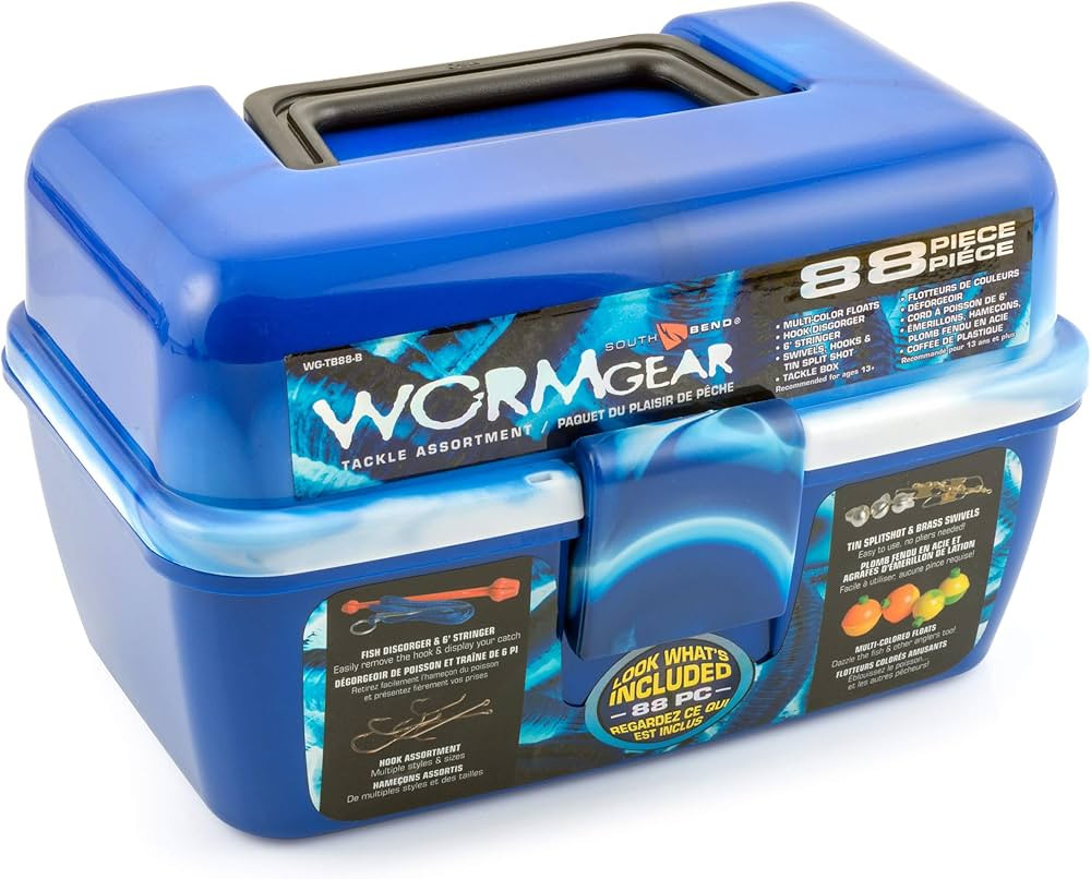 SOUTH BEND WG-TB88-B Wormgear 88Pc Ld D Tackle Box Blue, Multi | Amazon (US)