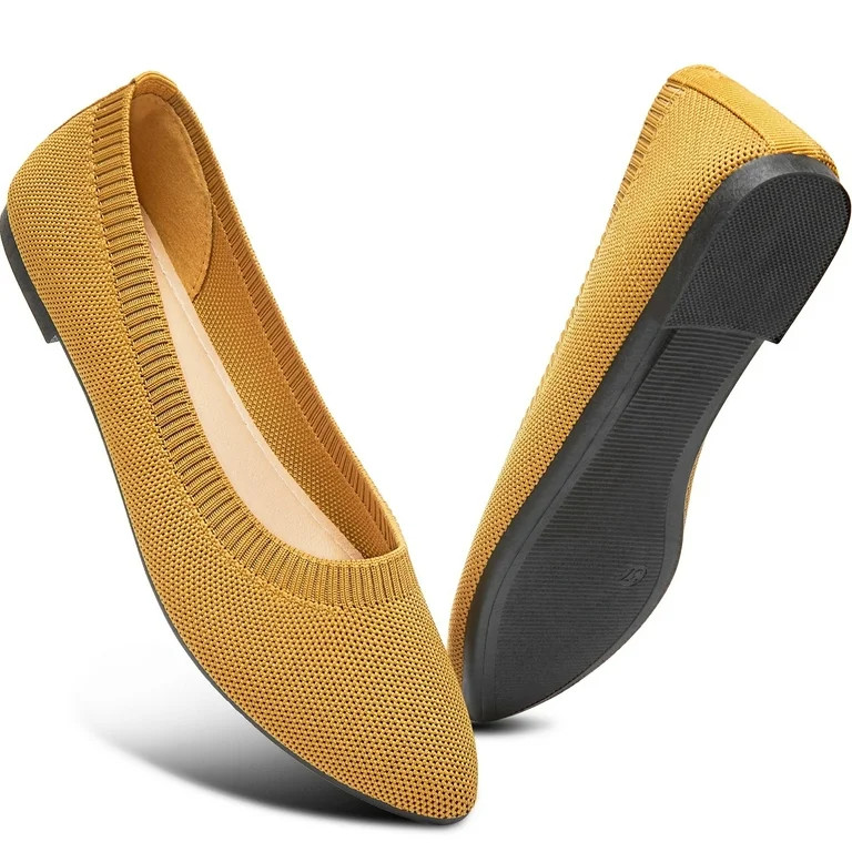 AOMAIS Women's Fashion Ballet Flats Pointy Toe Flats Mesh Casual Shoes for Women Slip on Shoes(Ye... | Walmart (US)