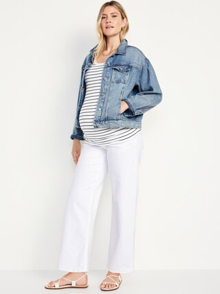 Maternity Full-Panel Wide Leg Jeans | Old Navy | Old Navy (CA)