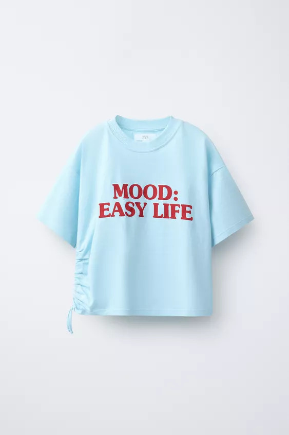 RUCHED TEXT T-SHIRT | Zara US