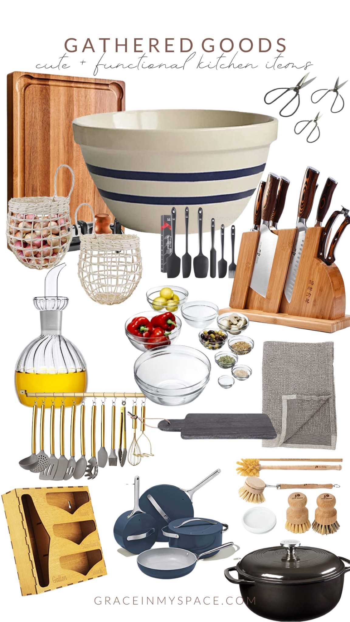 These everyday kitchen essentials are perfect to display as kitchen decor too. The oil cruet, knife set and utensils are so functional! Amazon finds!

#LTKunder100 #LTKunder50 #LTKhome