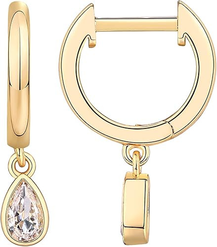 PAVOI 14K Gold Plated S925 Sterling Silver Post Lightweight Drop/Dangle Huggie Earrings for Women... | Amazon (US)