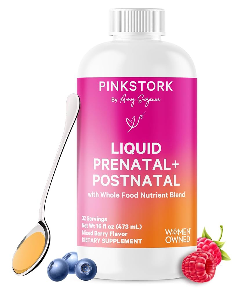 Pink Stork Liquid Prenatal Vitamins for Women - Berry Flavor - Organic Food Blend - for Fertility... | Amazon (US)