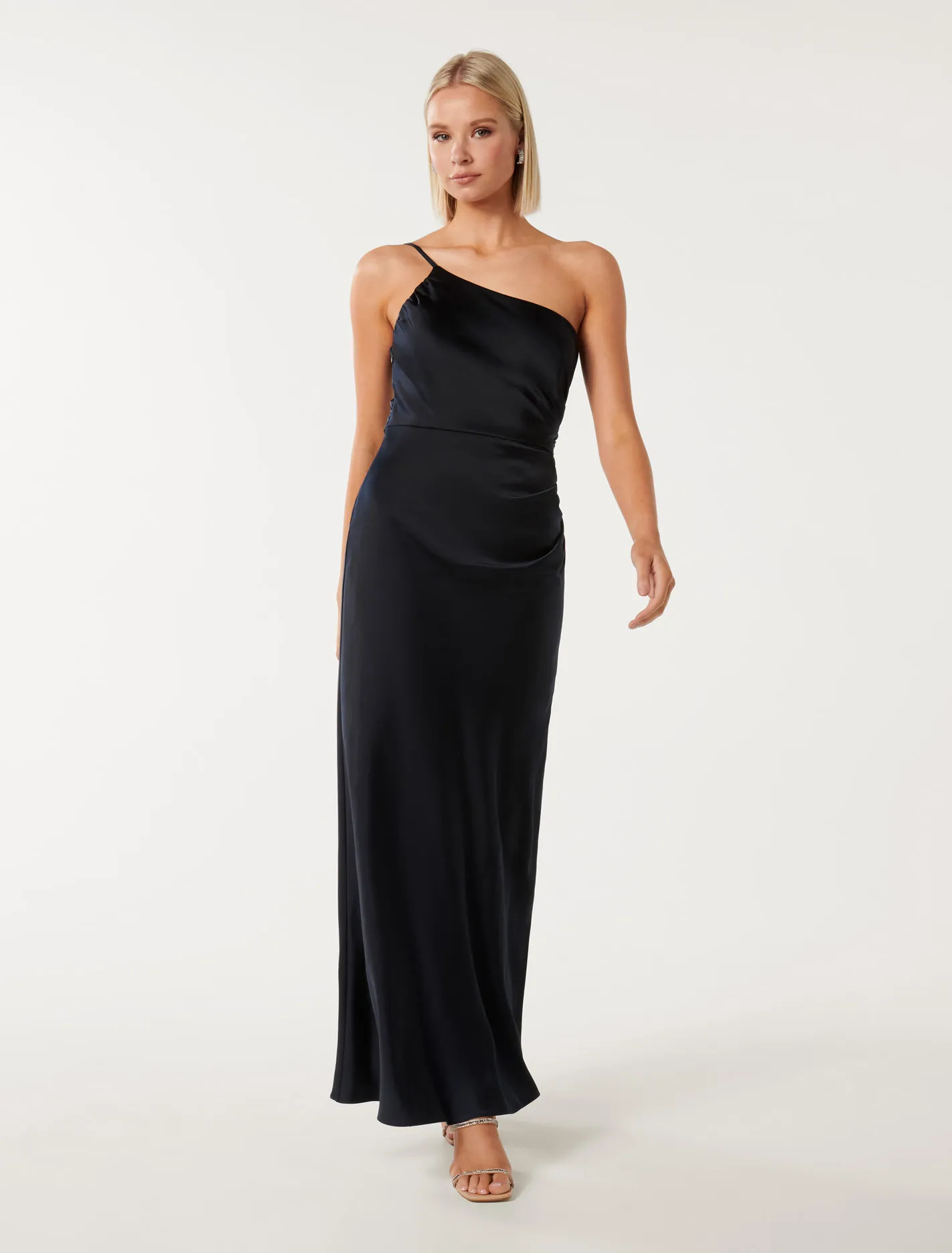 Kelly One-Shoulder Satin Maxi Dress | Forever New (AU)