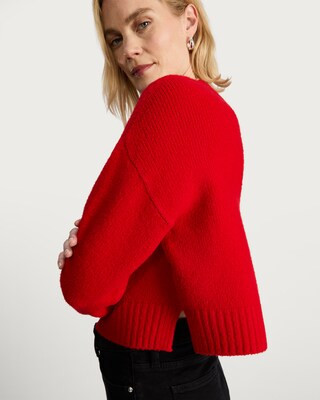 F&F Crew Neck Cropped Jumper in Red | Tesco F&F
