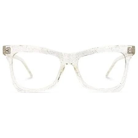Zeelool Stylish TR90 Oversized Butterfly Blue Light Blocking Glasses for Women Yaritza OT006813-02 C | Walmart (US)