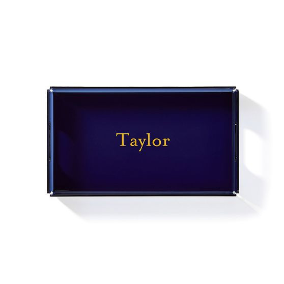 Navy Acrylic Serving Tray, Small, Personalized | Mark and Graham