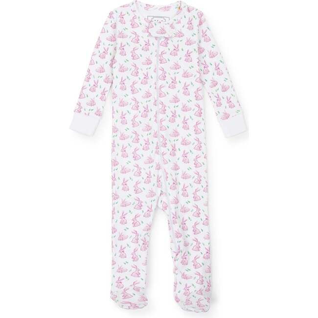 Parker Girls' Zipper Pajama, Bunny Hop Pink | Maisonette