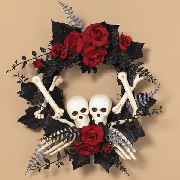 Halloween Skeleton 22" Wreath | Wayfair North America