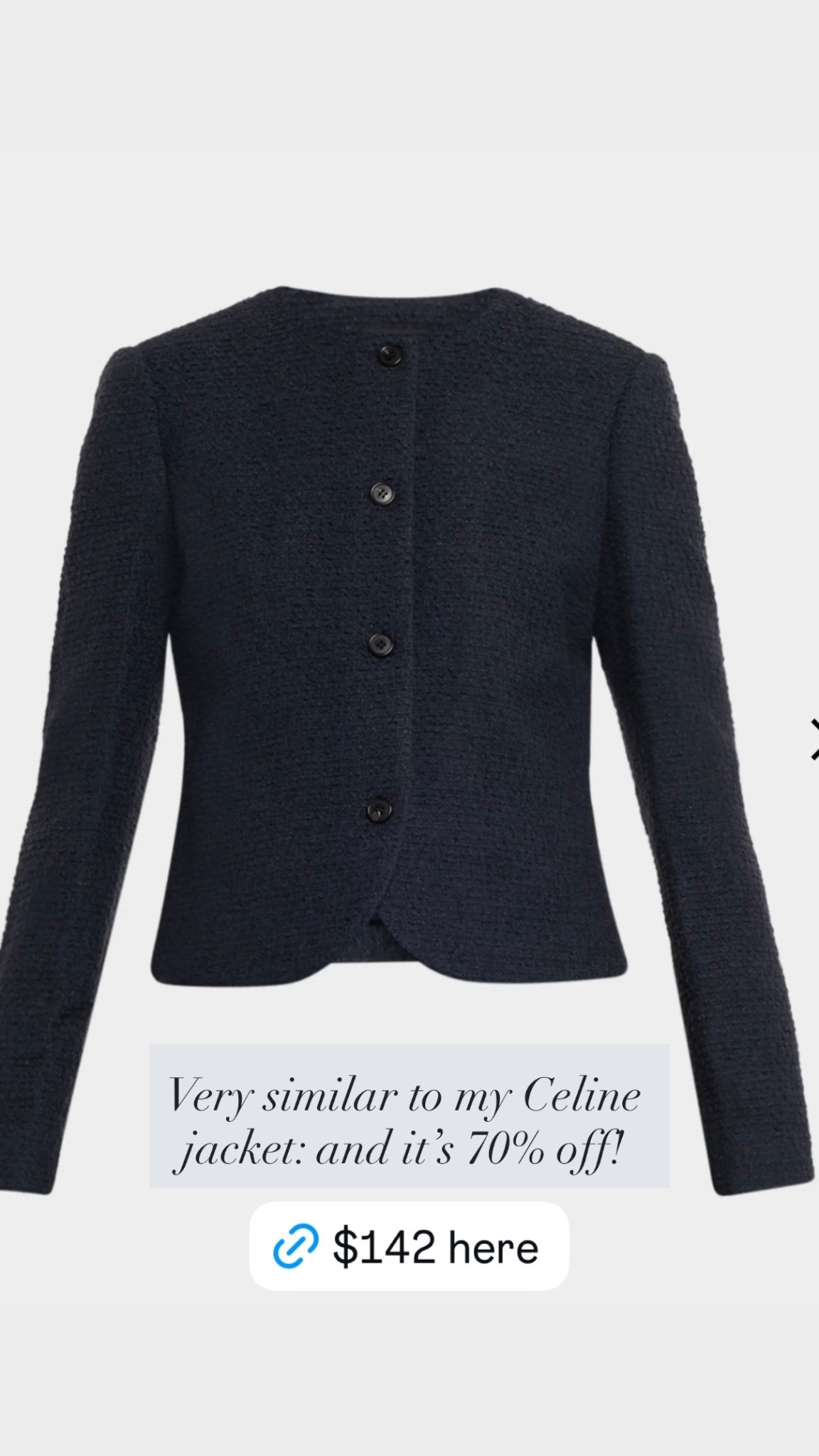 Sale! Tailored tweed jacket by Theory only $142!

#classicstyle
#winterjacket
#formaljacket
#tweedjacket
#businessjacket

#LTKSeasonal #LTKWorkwear #LTKSaleAlert