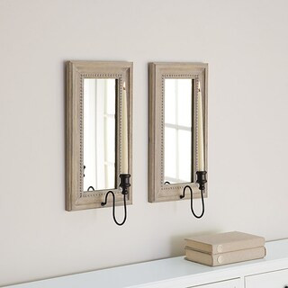 Cami Mirror Candle Sconce Iron & Wood Wall Decor | Ballard Designs, Inc.