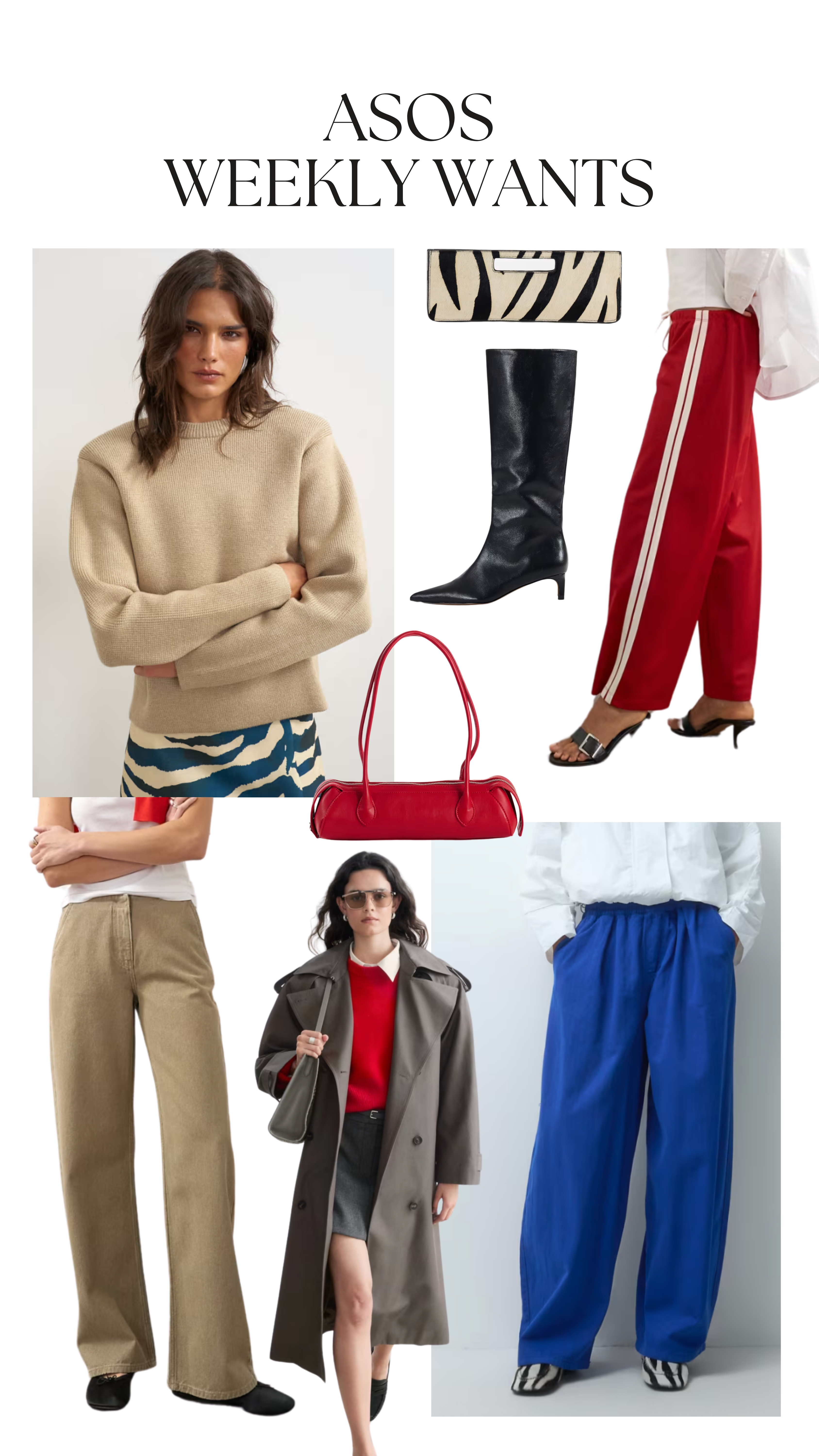 ASOS weekly wants

track pants, joggers, barrel leg trousers, straight leg jeans, knitwear, shoulder pad jumper, trench coat, knee hig boots, zebra print, autumn outfit inspiration 

 #LTKFashionMonth #LTKuk #LTKautumn