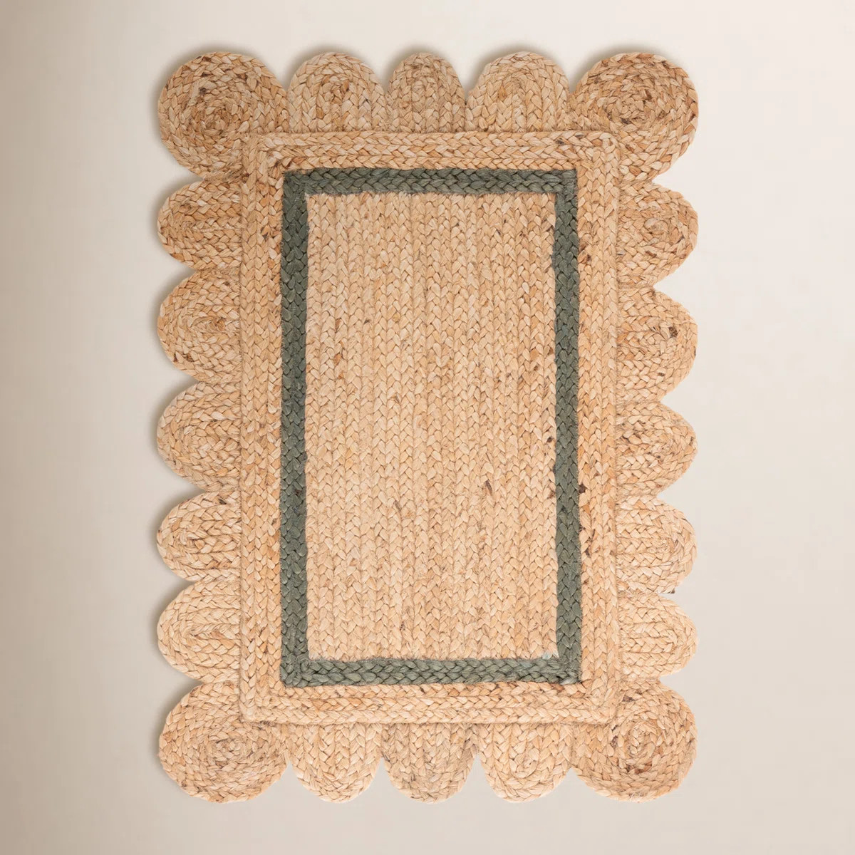 Natural Fiber 896 Hand Woven Jute Pile Geometric Rug | Birch Lane