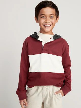 Long-Sleeve Hooded Rugby Polo Shirt for Boys | Old Navy (US)