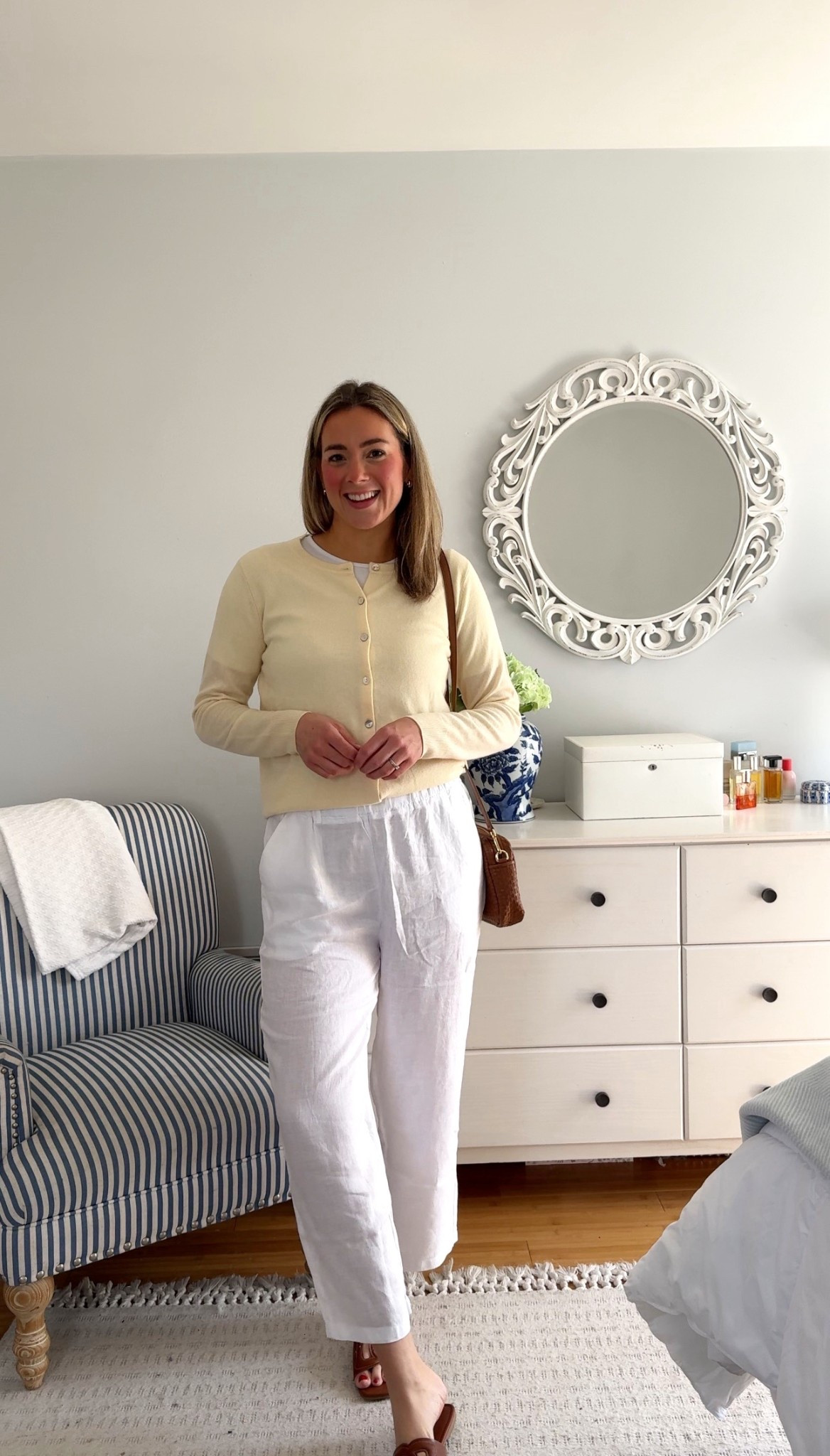 Spring dressing made easy ✨
🌼 Butter yellow cashmere cardigan — so soft
🤍 White European linen pants — light & breezy
💛 Together under $125
Comfortable enough to lounge in, put together enough to wear anywhere. Both linked from @Quince #quincepartner

#LTKootd