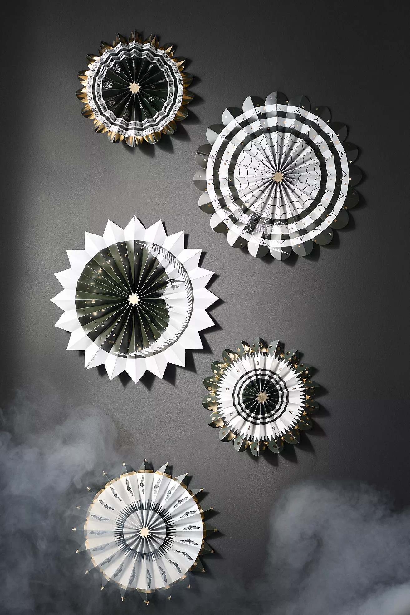 Florence Balducci Black Cat Halloween Paper Fans, Set of 5 | Anthropologie (US)