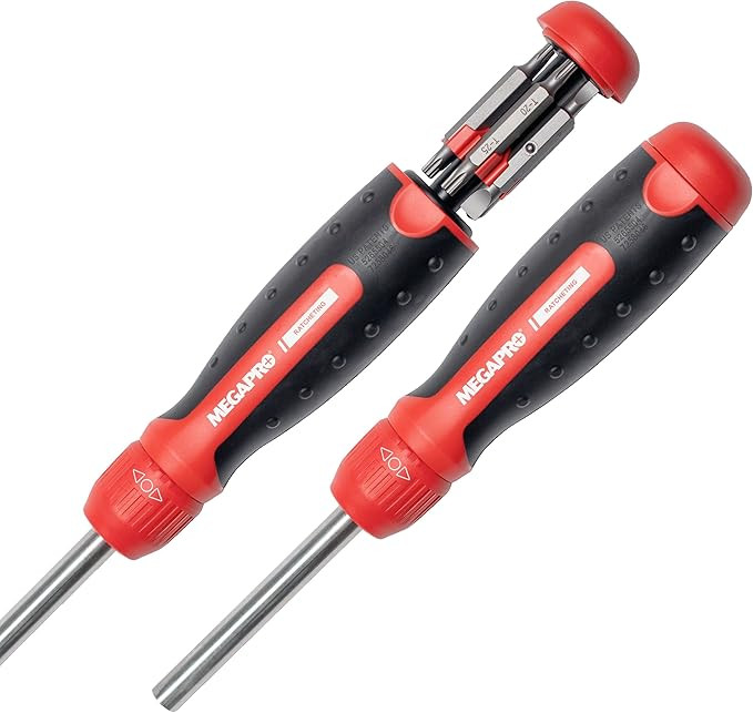 MEGAPRO® Original Ratcheting Multi-Bit Screwdriver with ¼” Hex Shaft | Phillips, Torx, Flat, ... | Amazon (US)