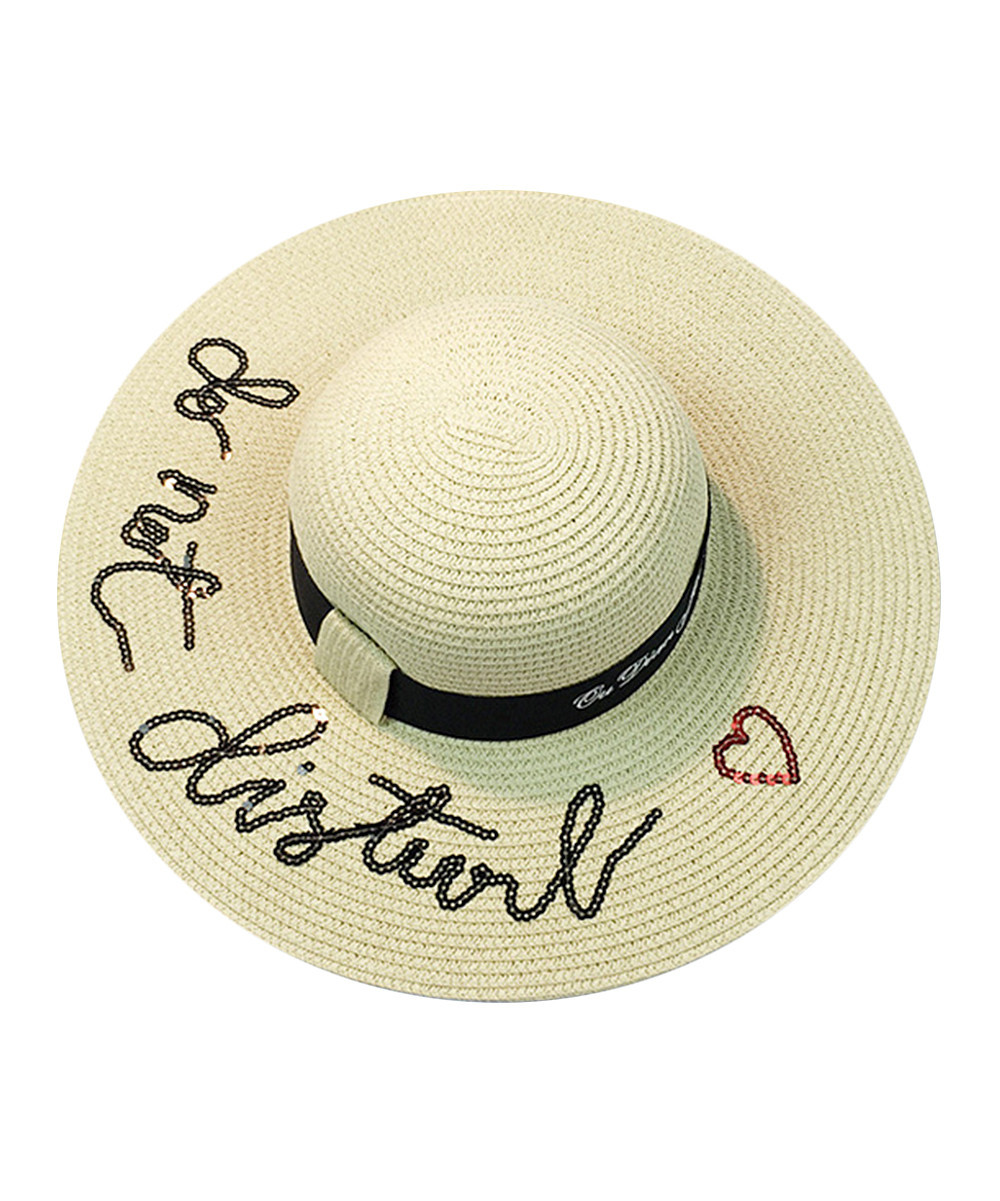 Beige 'Do Not Disturb' Straw Sunhat | zulily