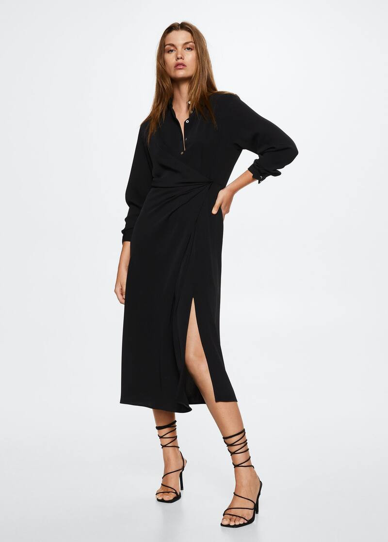 Knot Detail Shirt Dress | MANGO (UK)