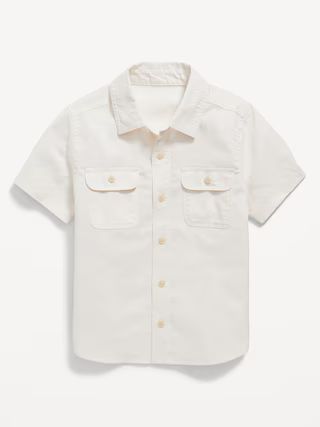 Short-Sleeve Linen-Blend Utility Pocket Shirt for Toddler Boys | Old Navy (US)