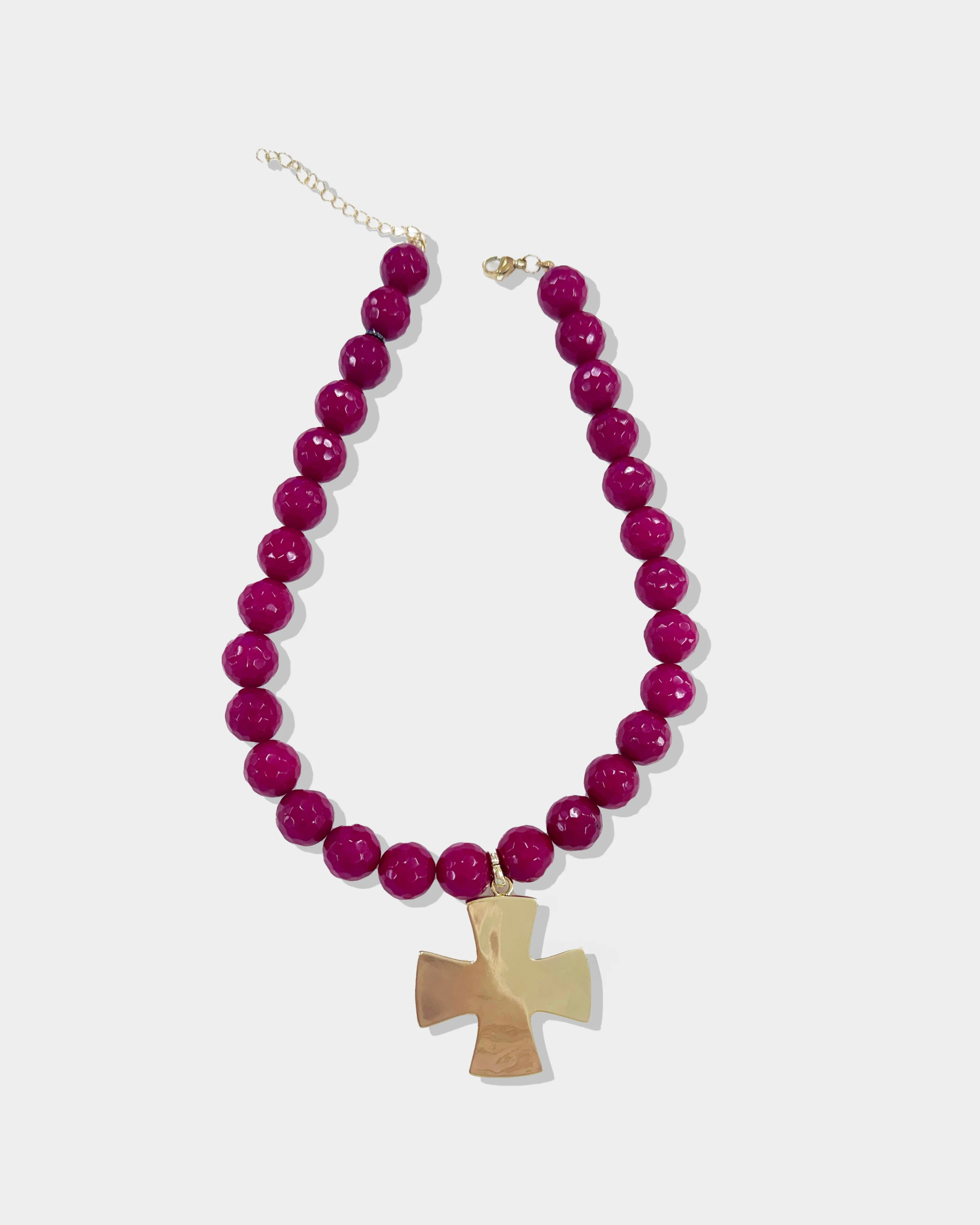 Merlot Statement Cross Charm Necklace Set | Allie + Bess