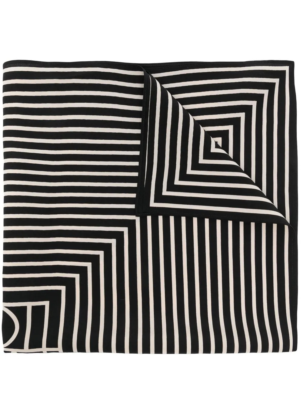 TOTEME Signature Monogram Silk Scarf | Black | FARFETCH UK | Farfetch Global