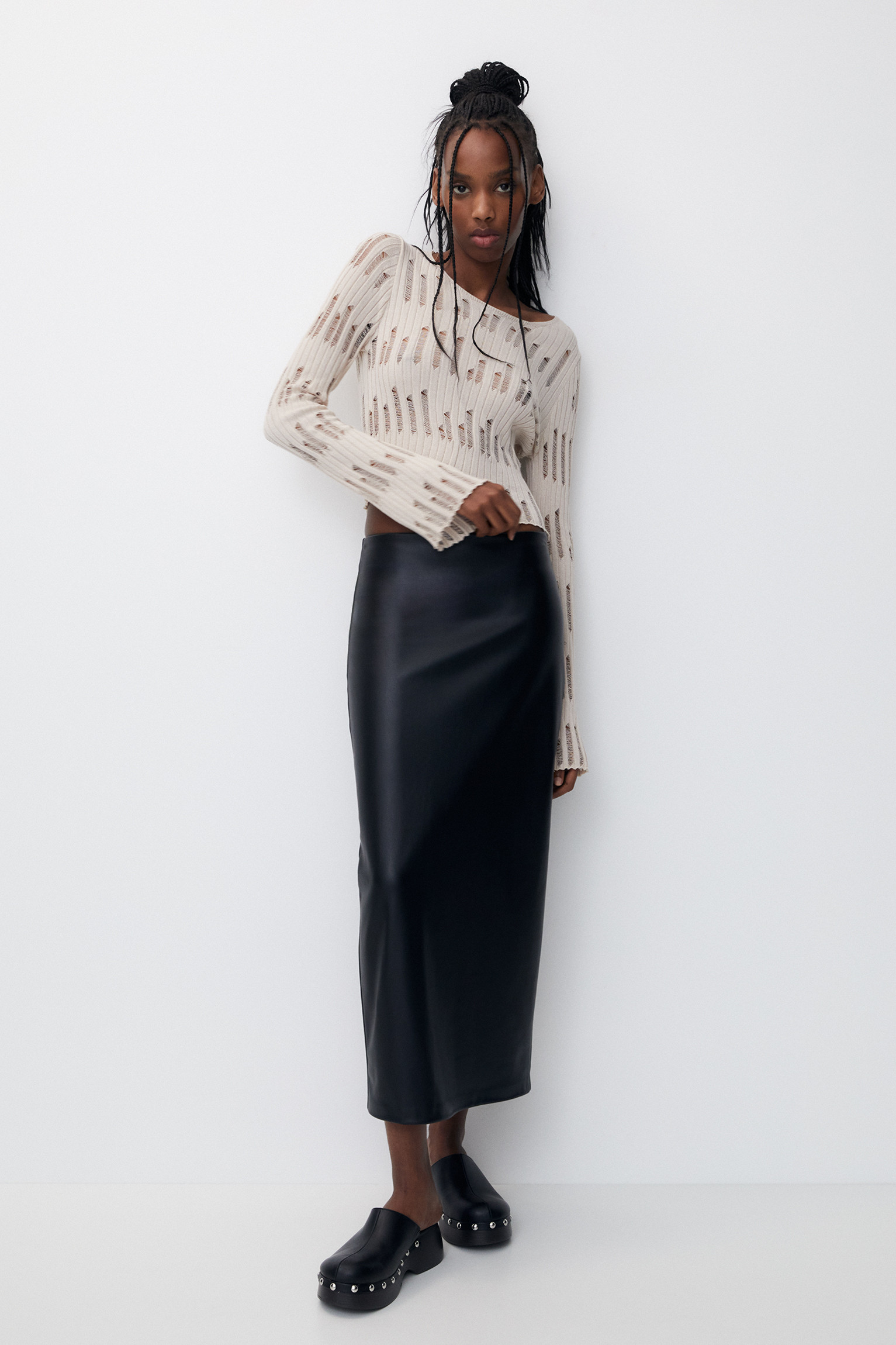 Kunstleren halflange rok | PULL and BEAR NL