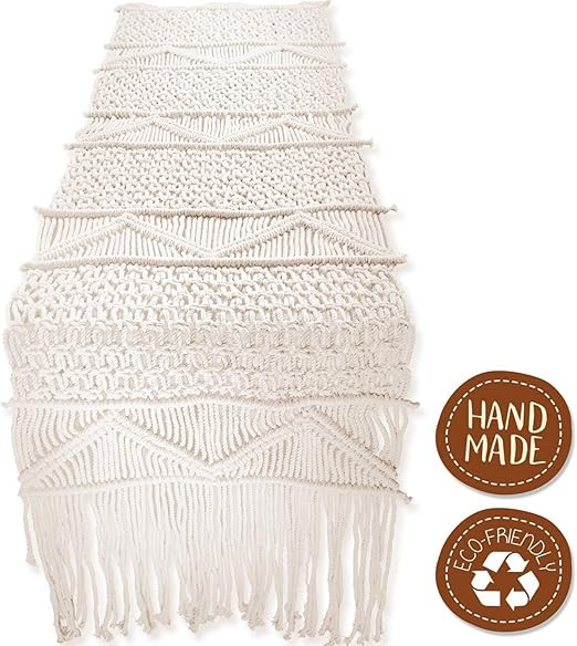 SnugLife Macrame Table Runner (86" x 13") Long | Boho Table Runner | Wedding Table Decor | Vintag... | Amazon (US)