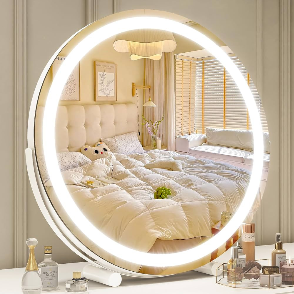 Vanity Mirror with Lights, 18 Inch Lighted Makeup Vanity, Smart Touch Control, 3-Color Dimmable R... | Amazon (US)