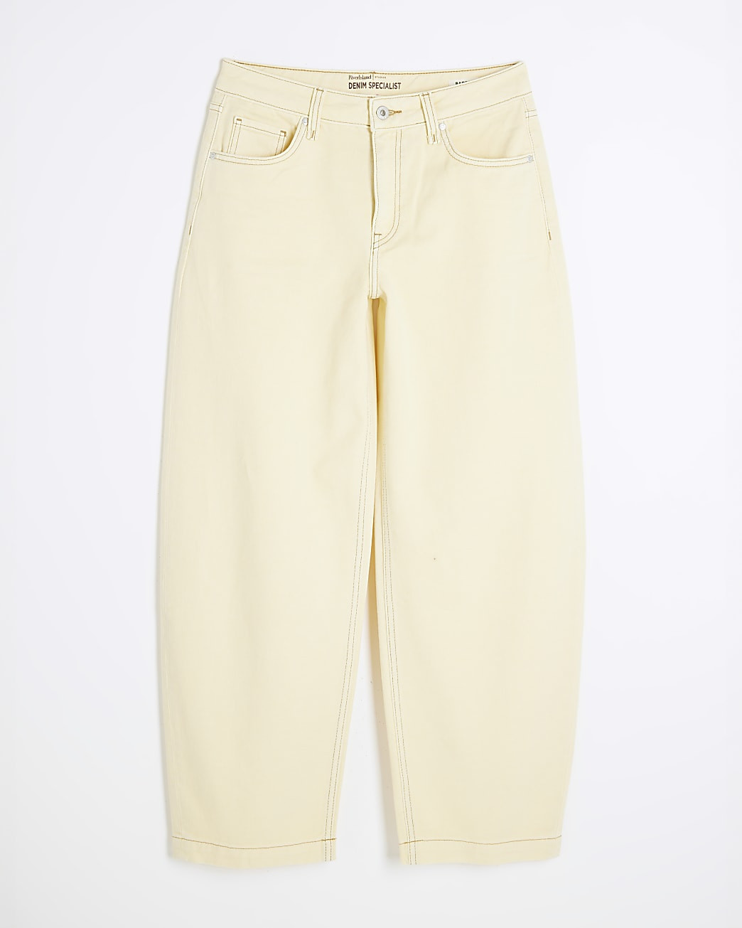 Yellow Denim Barrel Jeans | River Island UK & IE