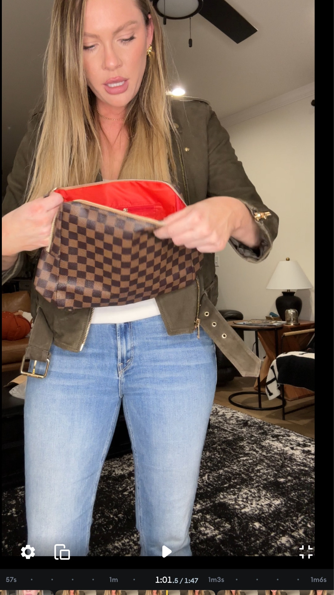 I cannot believe I found a Louis Vuitton inspired cosmetics pouch for $20-$25! I didn’t know what I was getting (it was triangles in the pic) so I was shocked at how good this is and looks! 

#LTKFindsUnder50 #LTKBeauty #LTKItBag