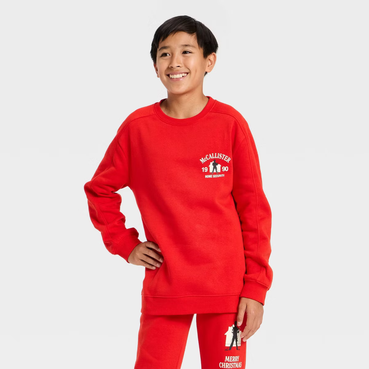 Boys' Home Alone McCallister House Fleece Front and Back Graphic Sweatshirt - Red M | Target