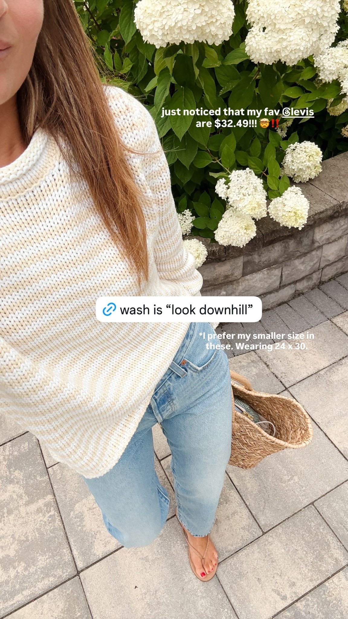 just noticed that my fav @levis are $32.49!!! 🤯‼️ *I prefer my smaller size in these. Wearing 24 x 30.