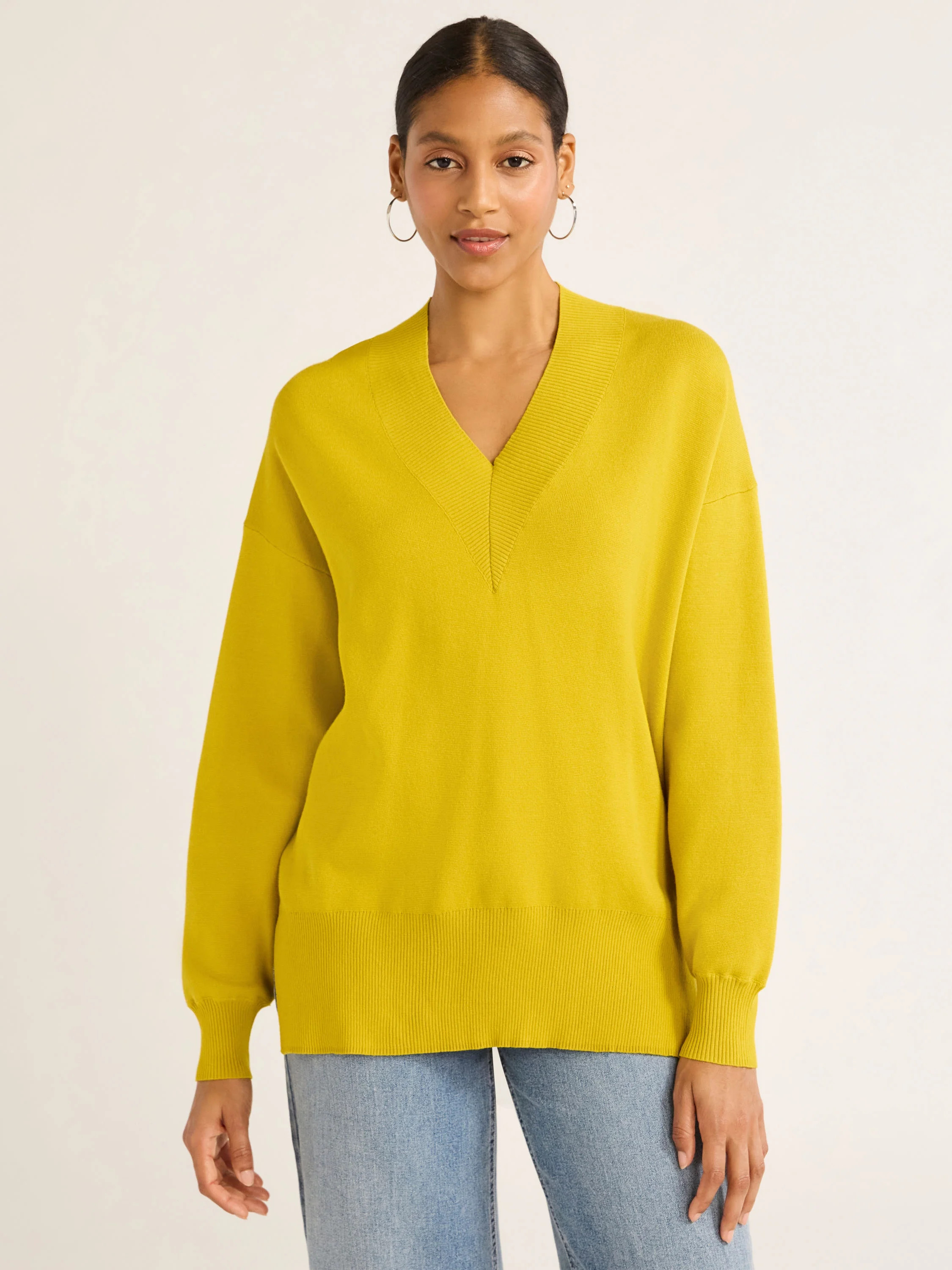 Scoop Women’s V Neck Tunic Sweater, Midweight, Sizes XS-XXL | Walmart (US)