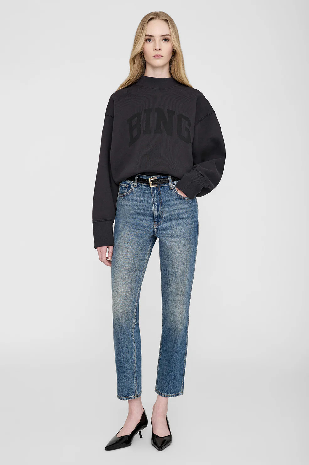 ANINE BING Bradie Sweatshirt Bing in Black | Anine Bing