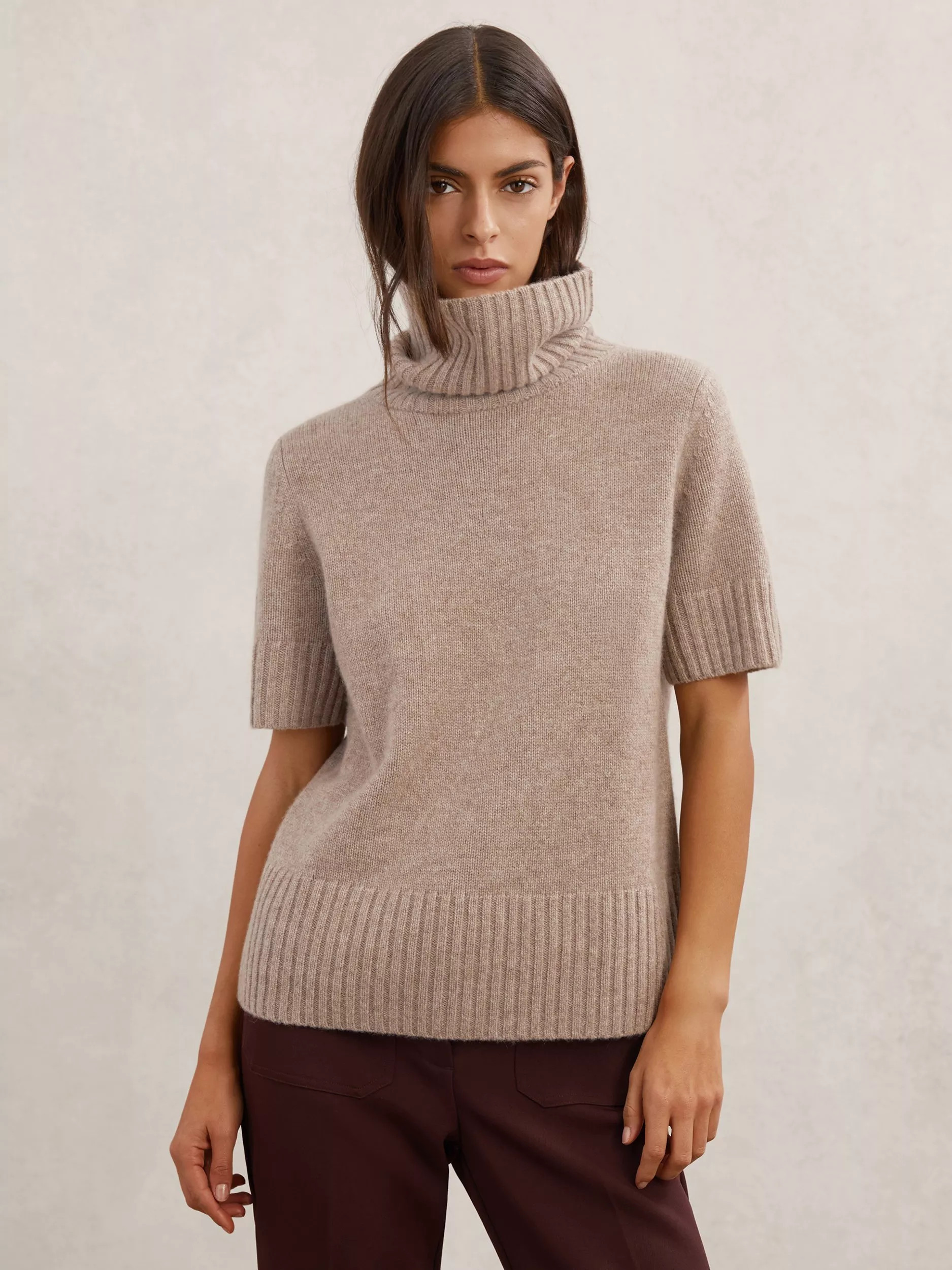 Reiss Esme Cashmere Short Sleeve Roll Neck Jumper | John Lewis (UK)