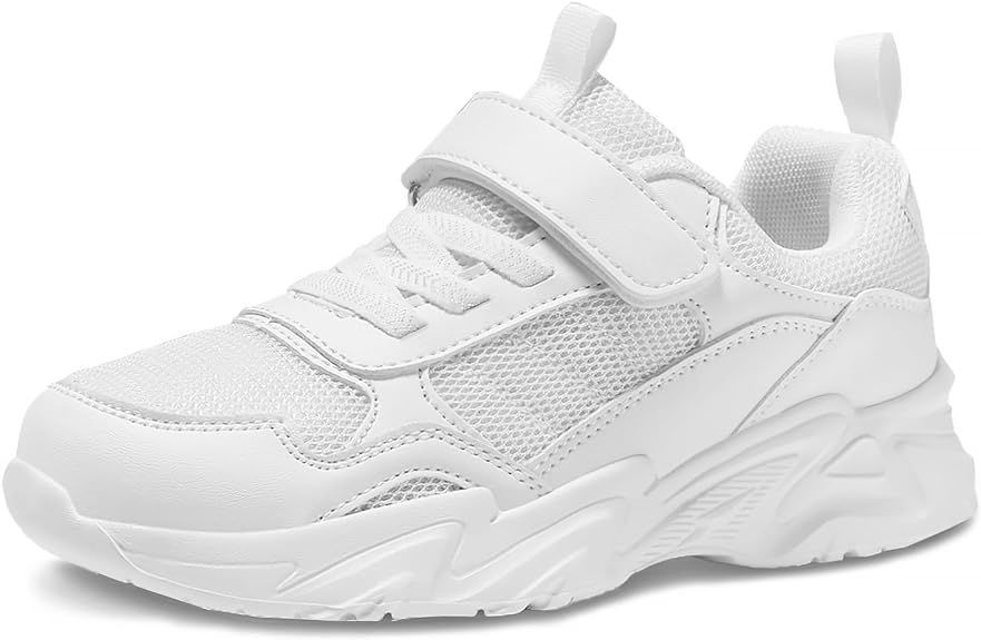 Unisex-Child White Tennis Shoes Breathable Sneakers for Boys Girls Lightweight Running Shoes Kids... | Amazon (US)