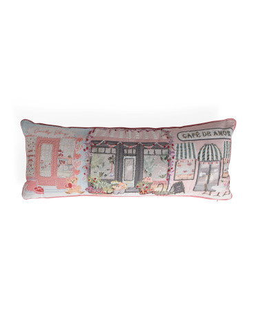 14X36 Valentine's Day Embroidered Shops Pillow, Cotton/Polyester | TJ Maxx