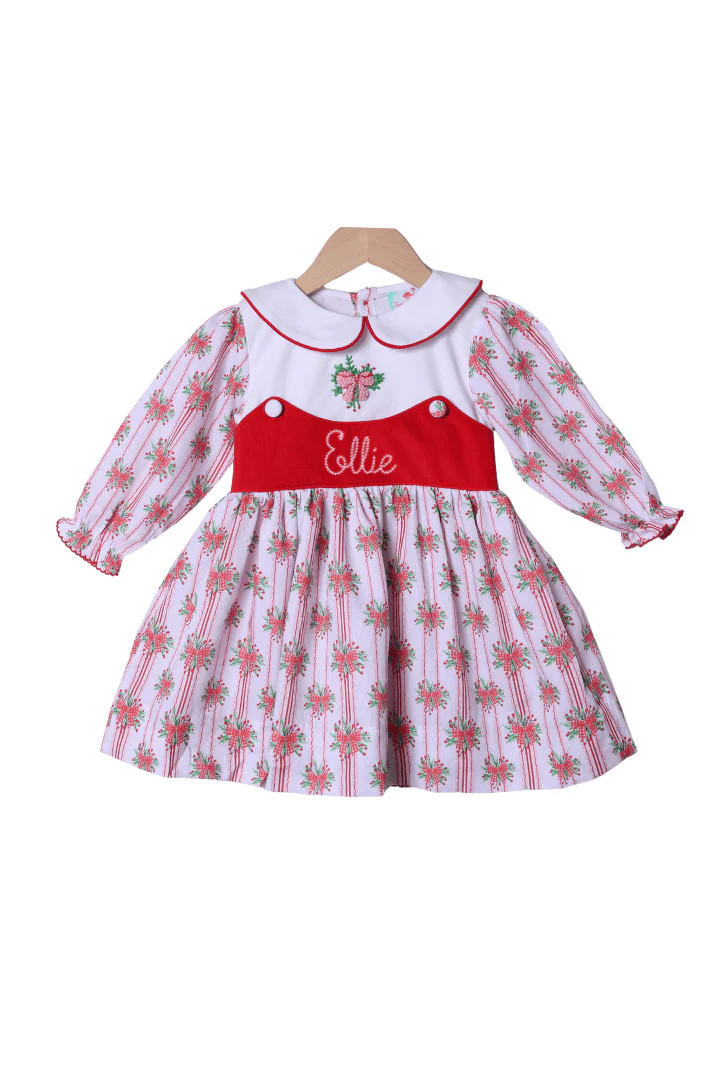 French Knot Sweet Holly Dress | The Smocked Flamingo