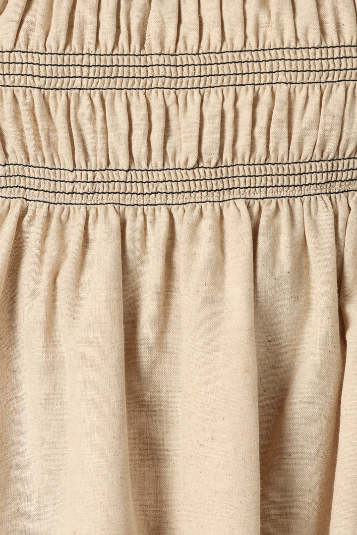Jorja Contrast Stitch Mini Dress - Oatmeal | Petal & Pup (US)