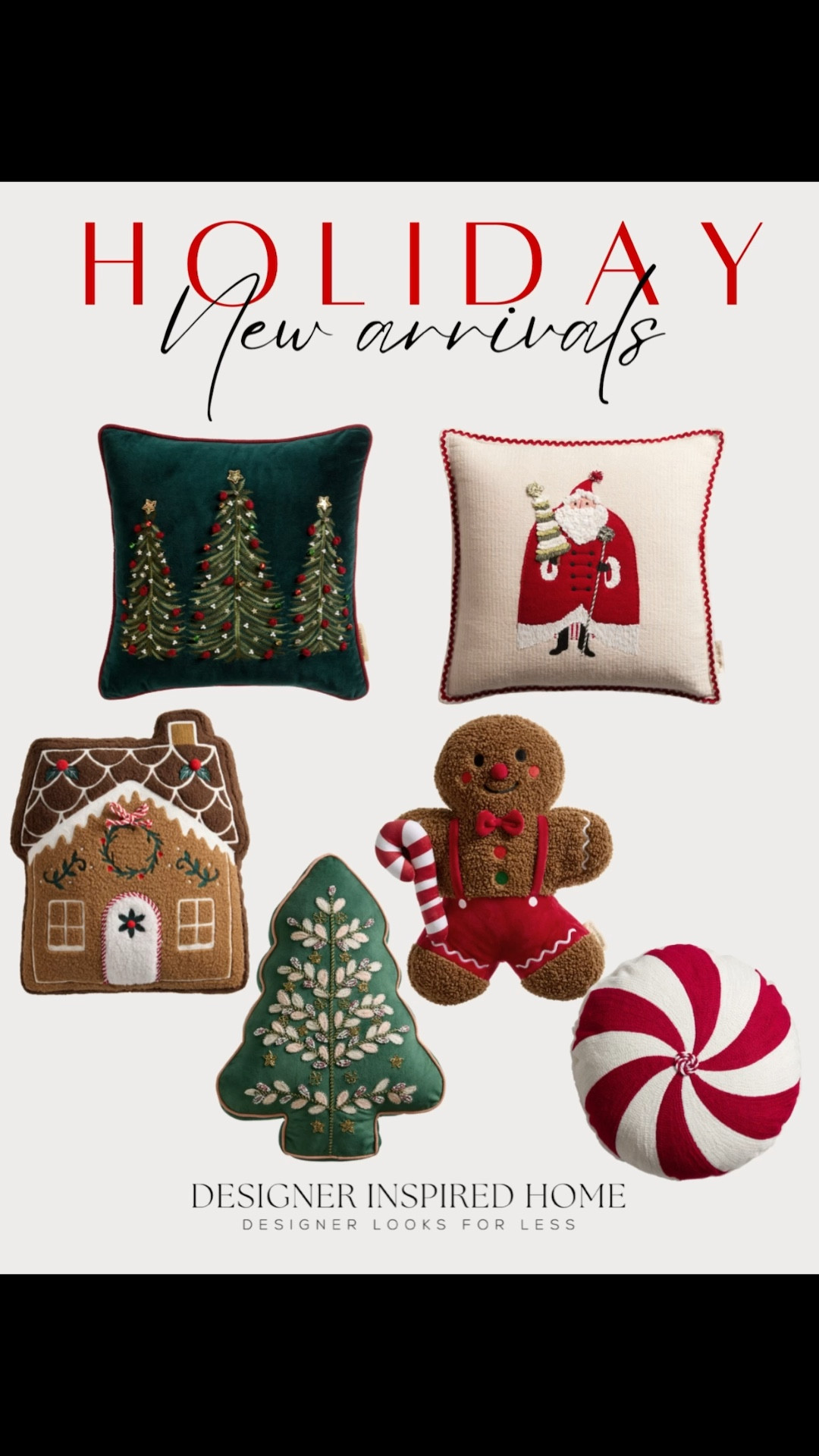 New arrival designer inspired Christmas pillows! 

#LTKFindsUnder50 #LTKSeasonal #LTKHome