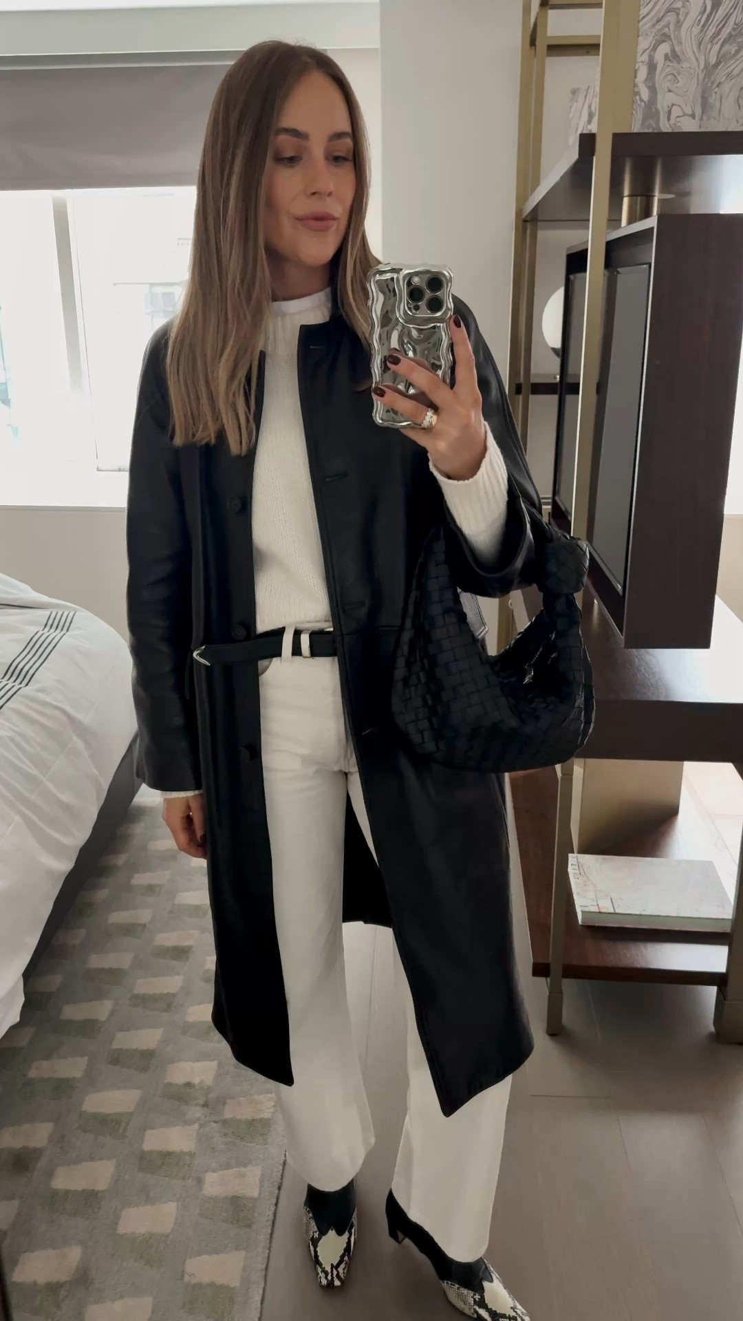 Fashion Jackson, fall/winter outfit, white jeans, leather trench coat 

#LTKStyleTip #LTKootd #LTKOver40